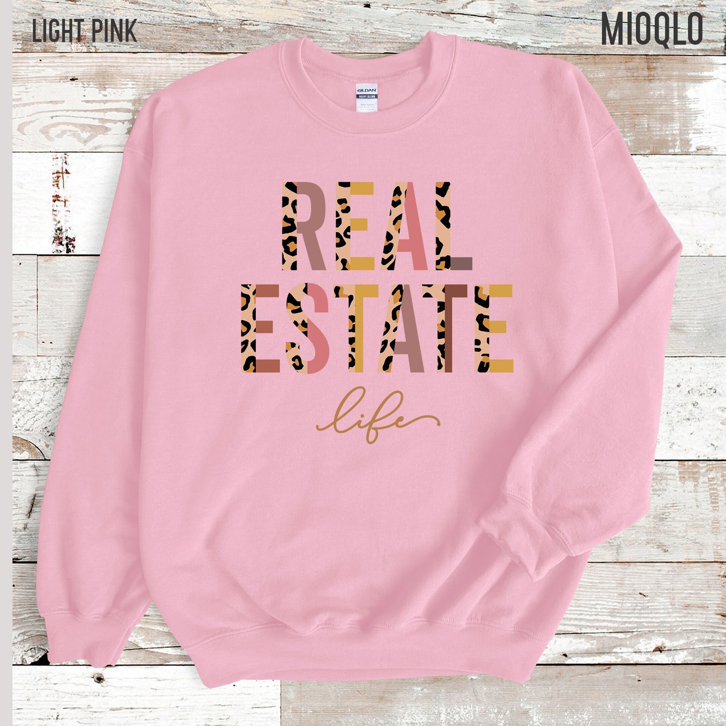 Real Estate Life Sweatshirt, Valentines Day Gift Real Estate Sweater, Leopard Print Realtor Sweatshirt Real Estate Agent Closing Thanks Gift