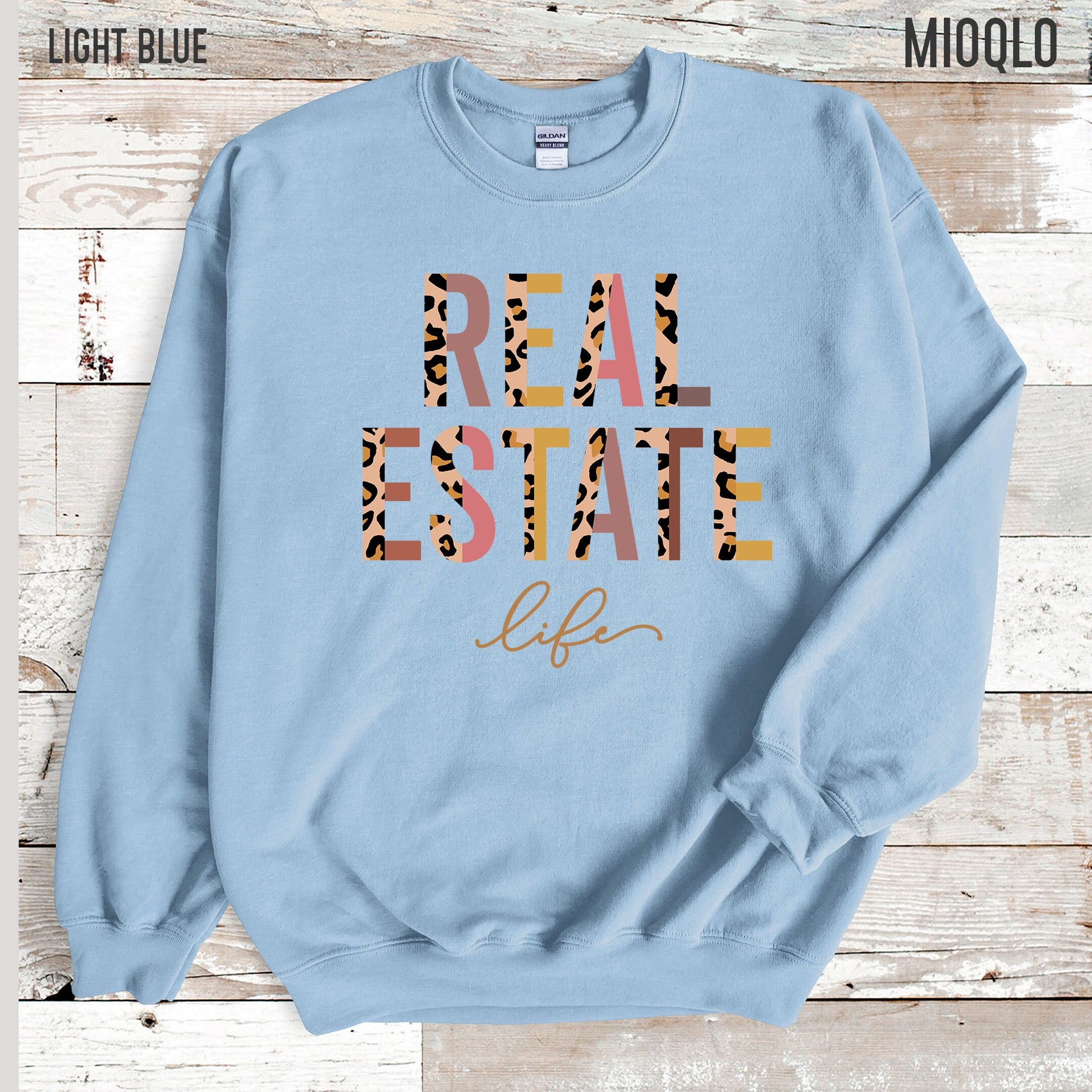 Real Estate Life Sweatshirt, Valentines Day Gift Real Estate Sweater, Leopard Print Realtor Sweatshirt Real Estate Agent Closing Thanks Gift