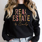 Custom Name Real Estate Agent Sweatshirt, Real Estate Sweater Gift, Leopard Print Realtor Listing Mom Sweatshirt, Sold By Real Estate Agent