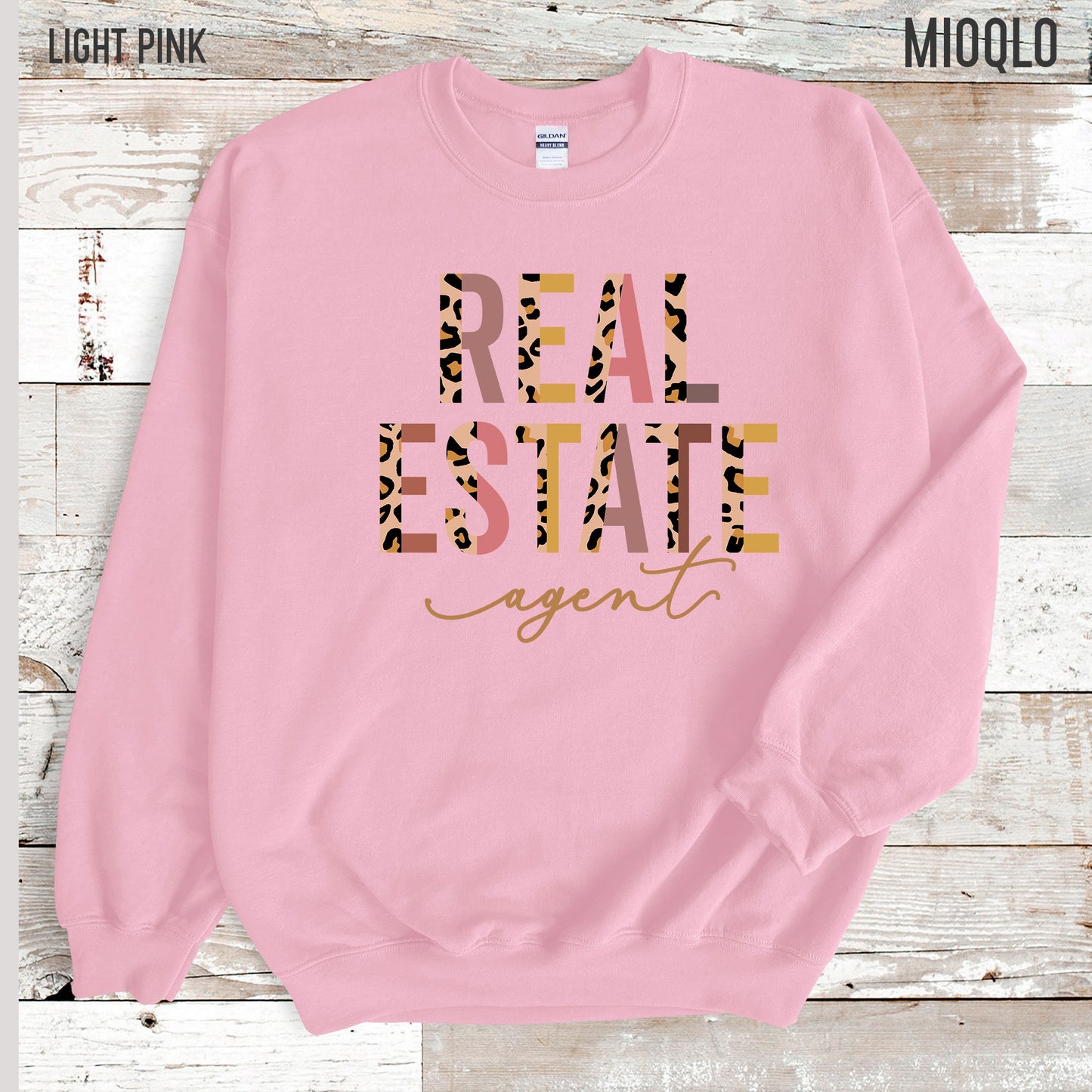 Real Estate Agent Sweatshirt,  Valentines Day Real Estate Sweater Gift, Leopard Print Realtor Mom Sweatshirt, Aunt Real Estate Agent Closing