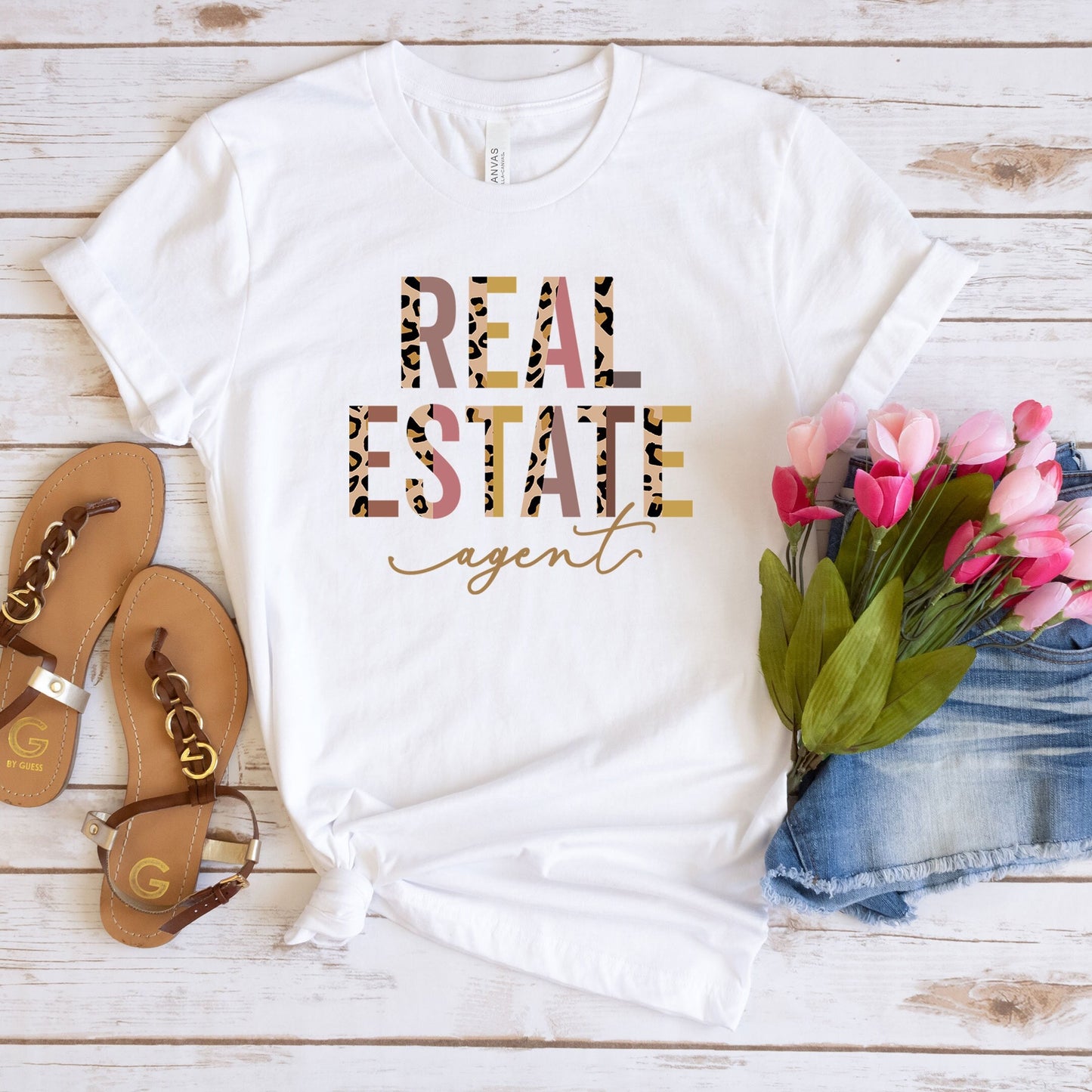 Real Estate Agent Shirt, Valentines Day Real Estate Closing Gift, Leopard Print Realtor Mom TShirt, Wife Real Estate Agent New Homeowner Tee