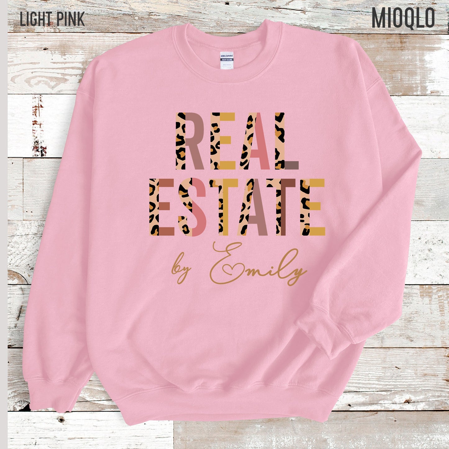 Custom Name Real Estate Agent Sweatshirt, Real Estate Sweater Gift, Leopard Print Realtor Listing Mom Sweatshirt, Sold By Real Estate Agent