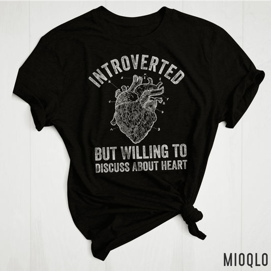 Introverted But Willing To Discuss About Heart Shirt, Funny Surgeon Doctor Heart Cardio Shirt, Cardiac Cardiology Hospital, Cardiologist MD