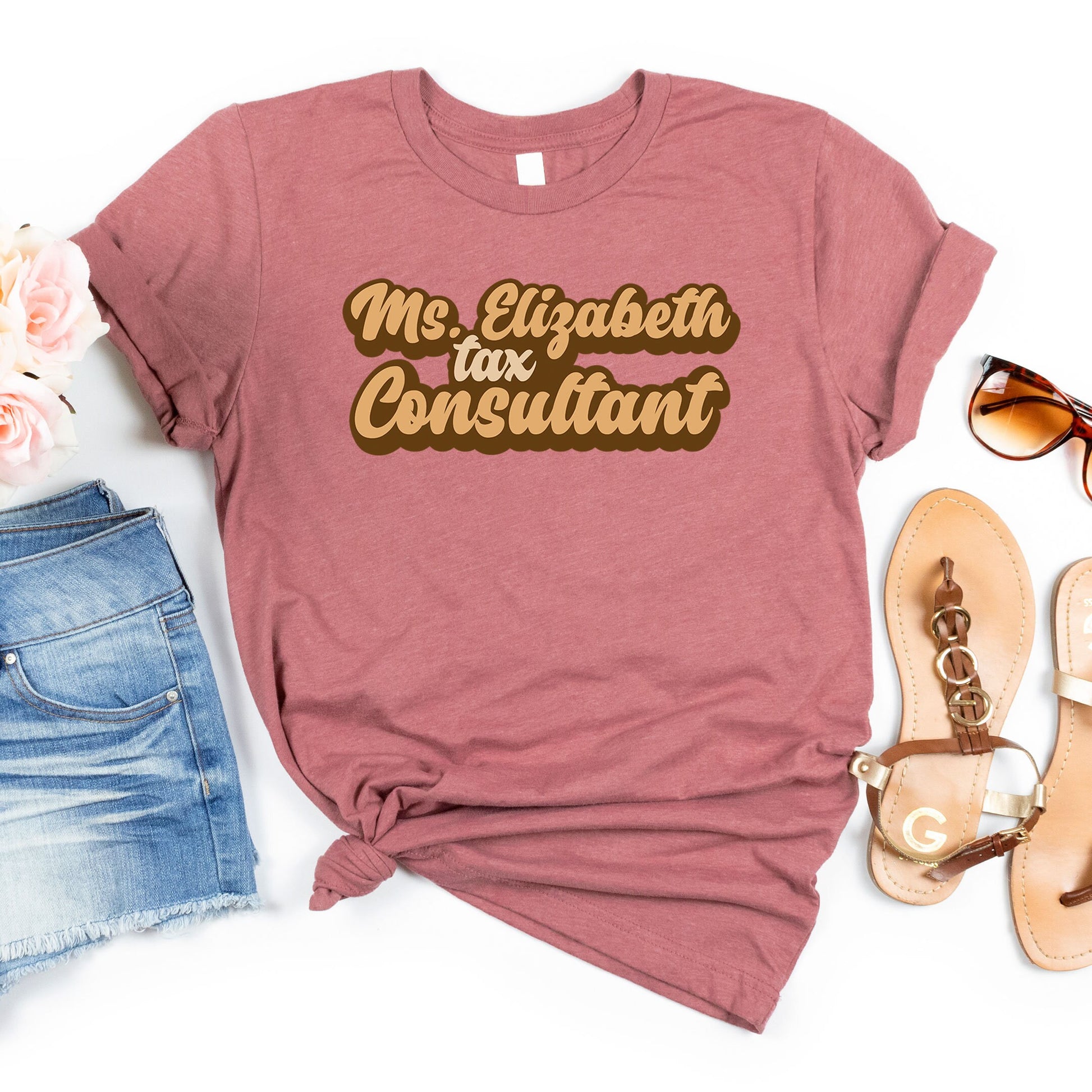 Custom Tax Consultant With Name Shirt, Personalized CPA Tax Name T-Shirt, Public Accountant Gift Tee Birthday Tax Season Counselor Thank You