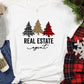 Real Estate Agent Shirt, Christmas Tree Home Closing Gift, Xmas Wife Leopard Print Buffalo Plaid Realtor Sold By TShirt, Real Estate Squad