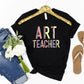 Art Teacher Shirt, Leopard Artist Gift, Art School Teacher T-shirt, Art Teacher Gift, Painting Painter Crayon Oil Art Lover Elementary Tee