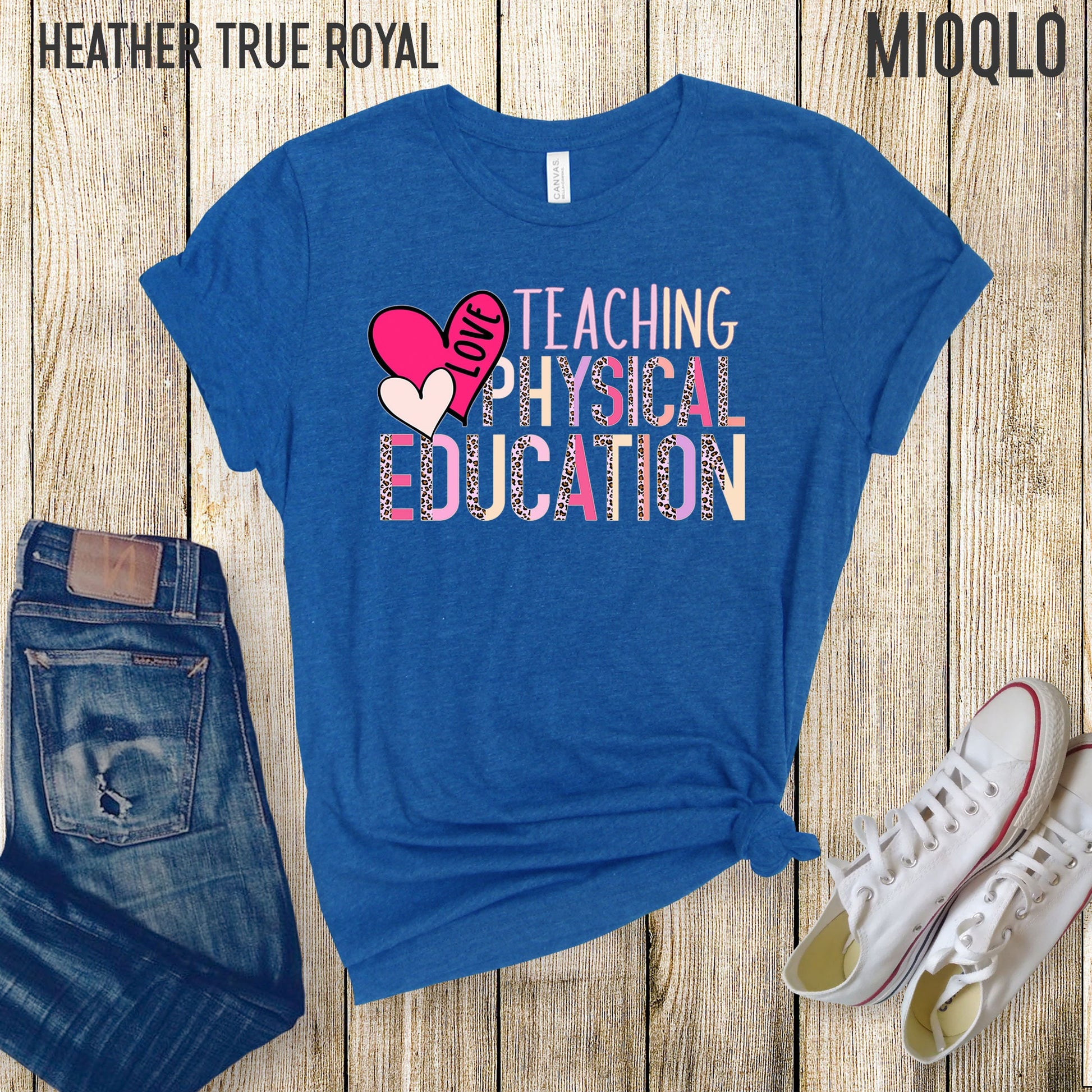 Love Teaching Physical Education Shirt, PE Teachers Valentines Day Gift Tee, Birthday PE Teacher Elementary Thank You Gift, Gymnastic Teach