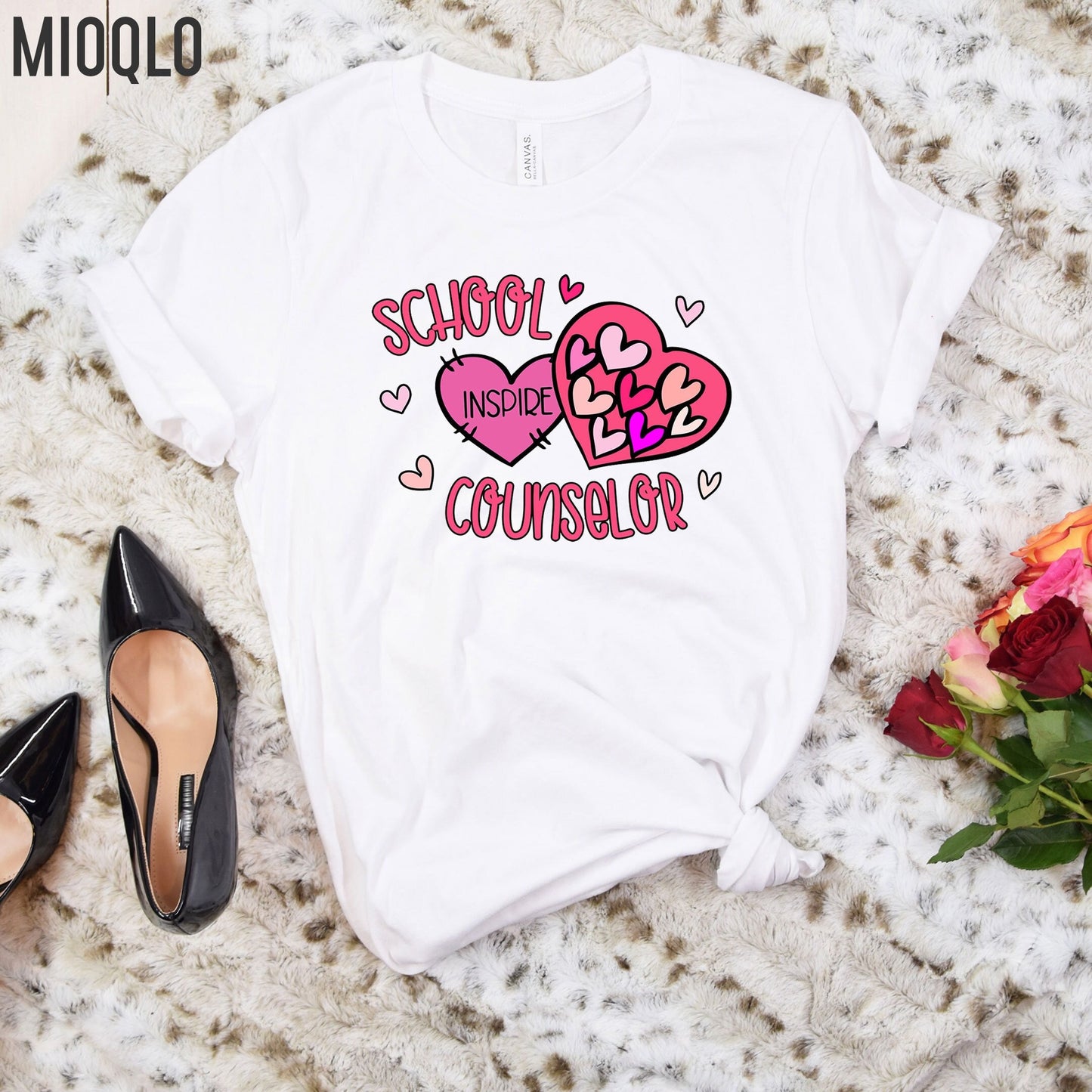 School Counselor Shirt, Inspire School Counselor Valentines Day Gift Tee, Birthday Counseling Elementary Thank You Gift Counselor Team Squad