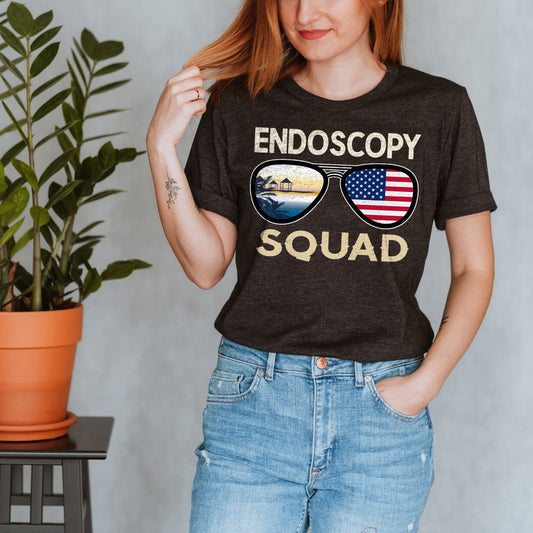 Custom Endoscopy Nurse Squad Team Crew Shirt Graduation Day Digestive Cardio Nursing School Grad Tee Thank You Hospice Trauma BMT ER CNA